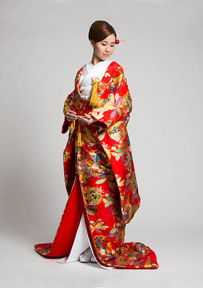 sposa giapponese vestito rosso - watabi